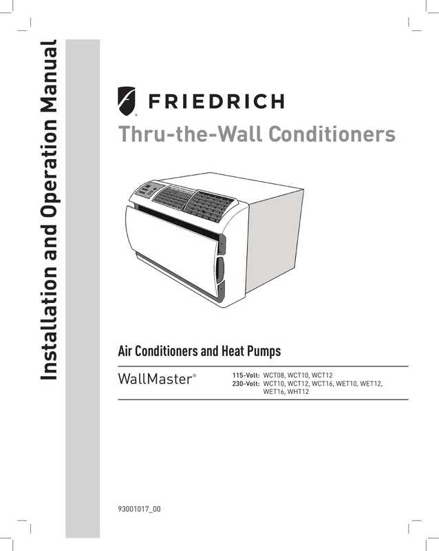 friedrich-high-efficiency-air-conditioner-user-manual-wct1o-wct12-wct16-wet1o-wet12-wet16-wht12-model-number-and-serial-number.pdf