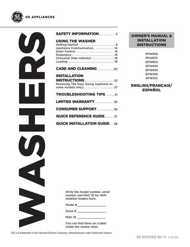 ge-appliances-owners-manual-installation-instructions-pfw9so-pfw870-gfw850-gfw65s-gfw6so-gfwsso-gfwsio-care-and-cleaning-troubleshooting-tips-limited-warranty-consumer-support-quick-reference-guide-quick-installation-guide.pdf