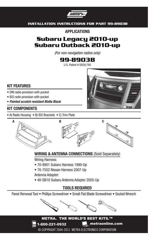 metra-99-89038-installation-instructions-for-part-99-89038---subaru-legacy-2010-up-and-subaru-outback-2010-up.pdf