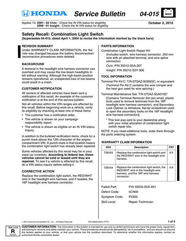 2000-02-honda-civic-and-2000-01-insight-service-bulletin-combination-light-switch-safety-recall.pdf