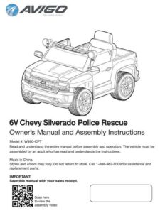 avigo-chevy-silverado-police-rescue-6v-owners-manual-and-assembly-instructions-model-w460-cpt.pdf