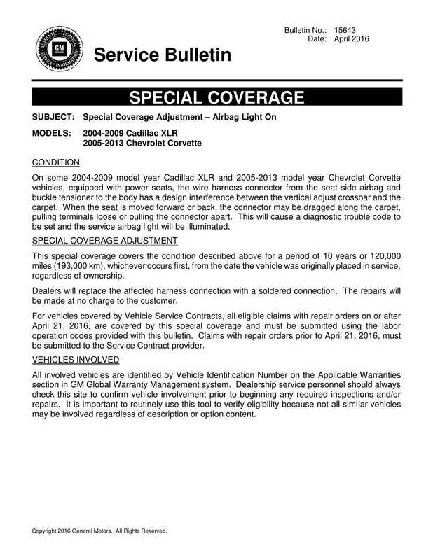 special-coverage-adjustment-airbag-light-on-for-2004-2009-cadillac-xlr-and-2005-2013-chevrolet-corvette.pdf