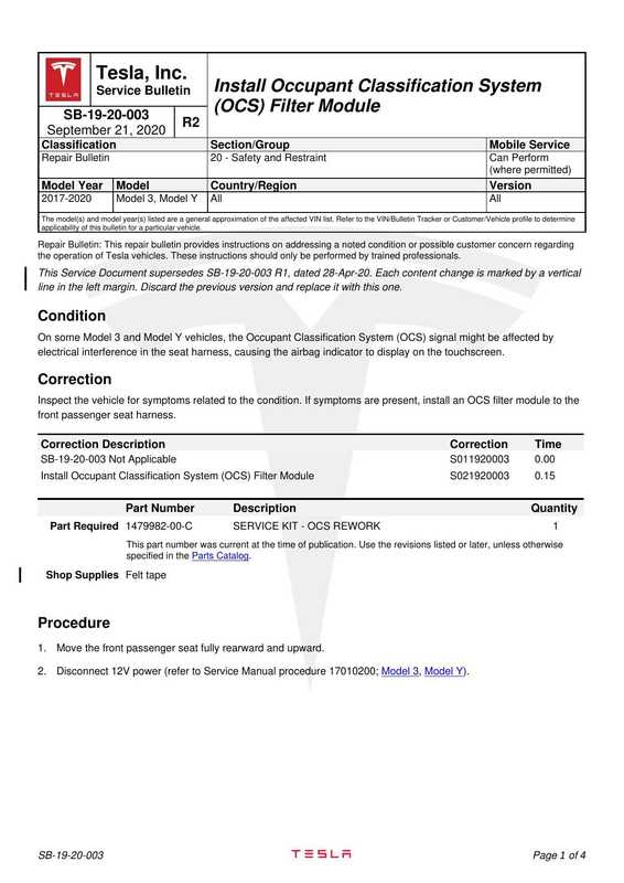 tesla-service-bulletin-install-occupant-classification-system-ocs-filter-module-for-2017-2020-model-3-and-model-y.pdf