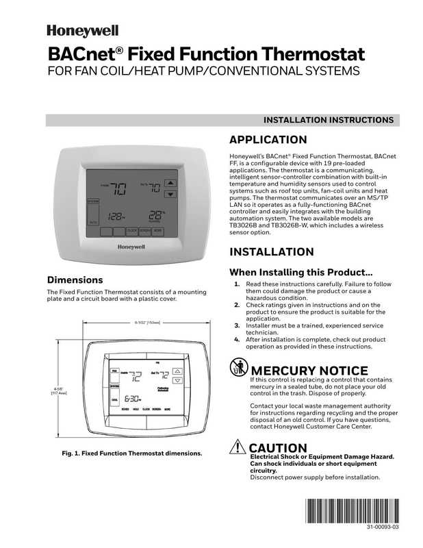 honeywell-bacnet-fixed-function-thermostat-user-manual.pdf